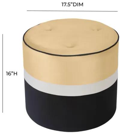 Klondike Champagne & Black Velvet Ottoman