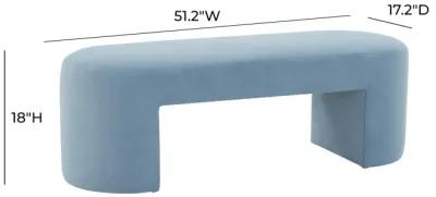 Elena Light Blue Velvet Bench