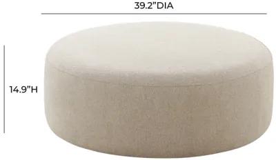 Broohah Beige Linen Ottoman