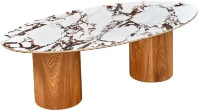 Tamara Marble Ceramic Oval Coffee Table