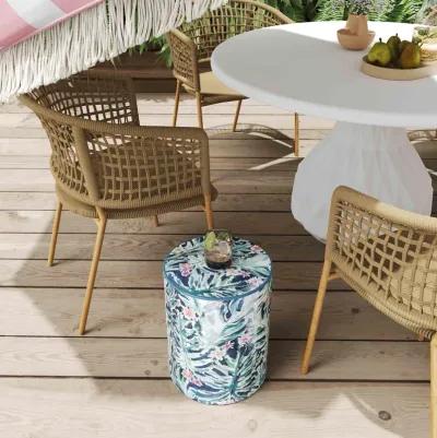 Taurus Ceramic Stool in Garden Print