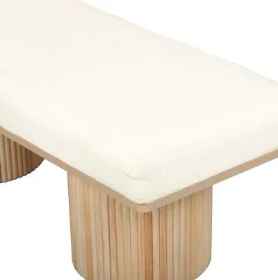 Sagano White Dyed-Yarn Bench