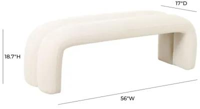 Leigh Cream Velvet Channeled Bench