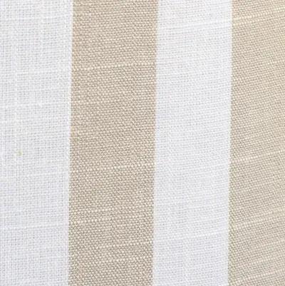 Dex Beige Striped Linen Ottoman