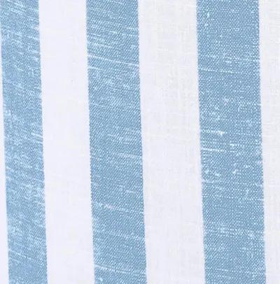 Dex Pastel Blue Striped Linen Ottoman