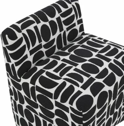 Pippa Black Geometric Jacquard Weave Stool