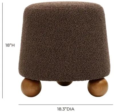 Jaine Chocolate Brown Boucle Stool