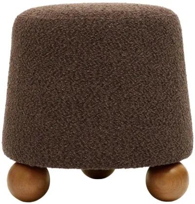 Jaine Chocolate Brown Boucle Stool