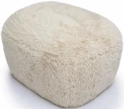 Britt Natural Vegan Shearling Ottoman