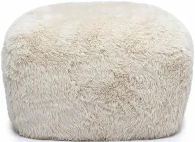 Britt Natural Vegan Shearling Ottoman