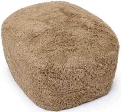 Britt Dark Taupe Vegan Shearling Ottoman