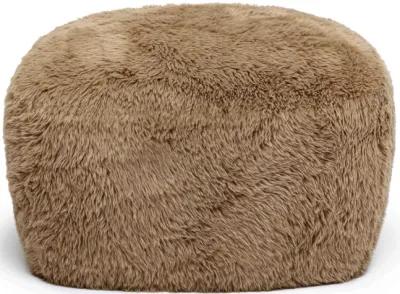 Britt Dark Taupe Vegan Shearling Ottoman