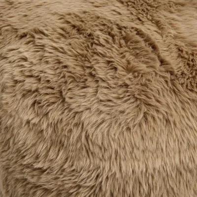 Britt Dark Taupe Vegan Shearling Ottoman