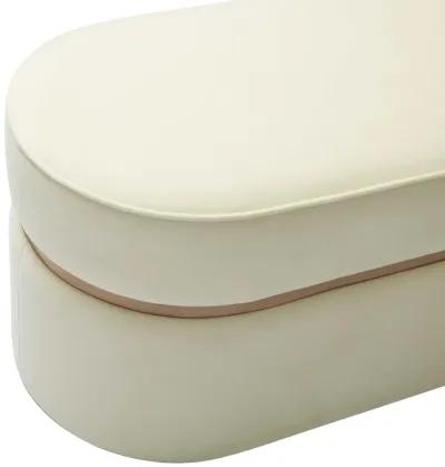 Pomp Cream Velvet Bench