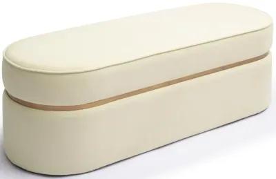 Pomp Cream Velvet Bench