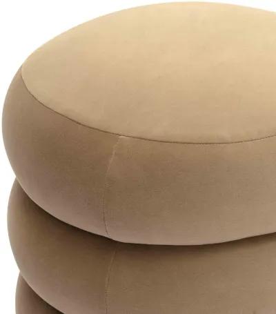 Stefanie Taupe Velvet Ottoman