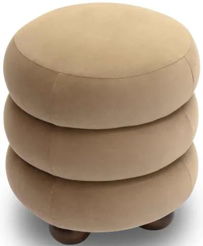 Stefanie Taupe Velvet Ottoman