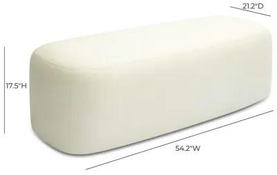 Graceland Cream Faux Mohair Bench