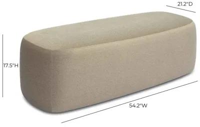 Graceland Taupe Faux Mohair Bench