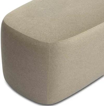 Graceland Taupe Faux Mohair Bench