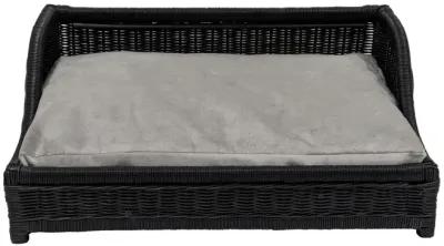 Poppy Black Rattan Small Pet Bed