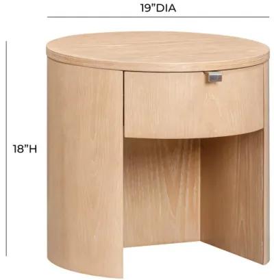 Marlow Natural Wood Round Nightstand