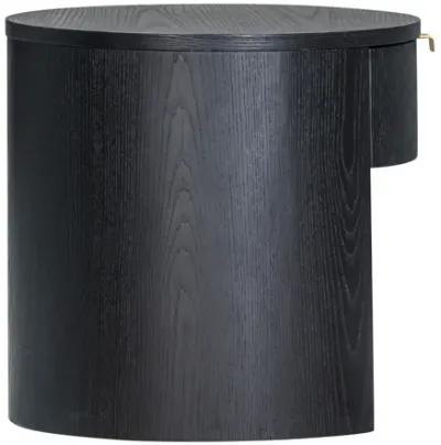 Marlow Black Wood Round Nightstand