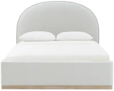 Marlow Cream Velvet Queen Bed