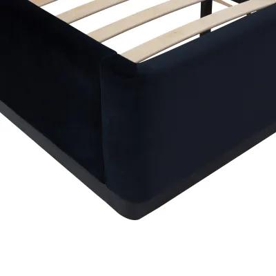 Marlow Black Velvet Queen Bed