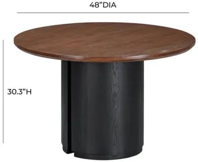 Marlow Black Wood Round Dining Table