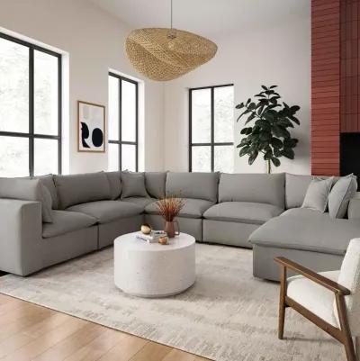 Cali Slate Performance Fabric Modular Large Chaise Sectional