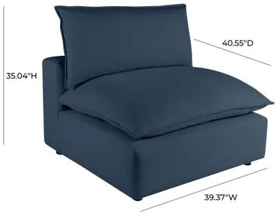 Cali Navy Performance Fabric Armless Chair