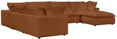 Cali Rust Performance Fabric Modular Large Chaise Sectional