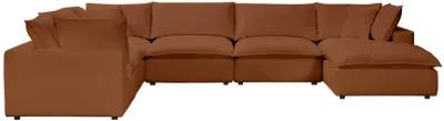 Cali Rust Performance Fabric Modular Large Chaise Sectional