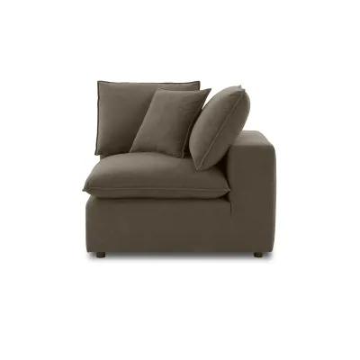 Cali Chocolate Brown Performance Velvet Corner Chair