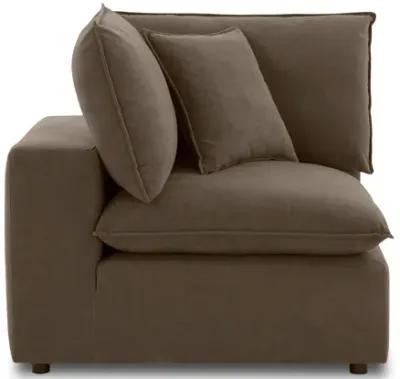 Cali Chocolate Brown Performance Velvet Corner Chair