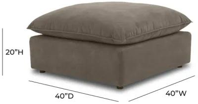 Cali Chocolate Brown Performance Velvet Ottoman