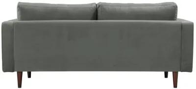 Cave Ash Gray Velvet Loveseat