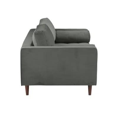 Cave Ash Gray Velvet Loveseat