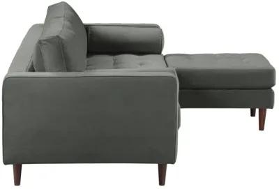 Cave Ash Gray Velvet Sectional