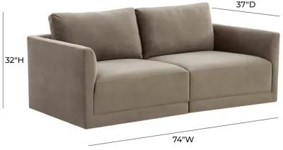 Willow Taupe Modular Loveseat