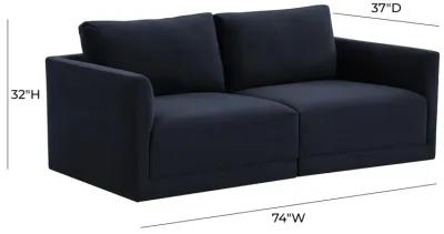 Willow Navy Modular Loveseat