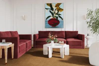 Willow Berry Red Modular Sofa