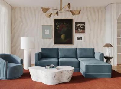 Willow Misty Blue Modular Sectional