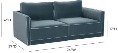 Willow Misty Blue Modular Loveseat