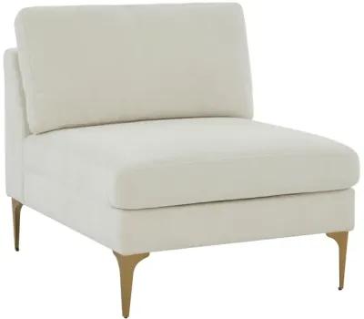 Serena Cream Velvet Armless Chair