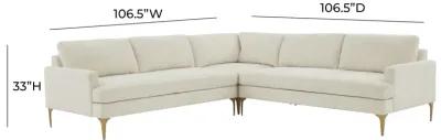 Serena Cream Velvet L-Sectional