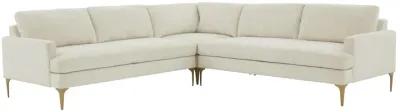 Serena Cream Velvet L-Sectional