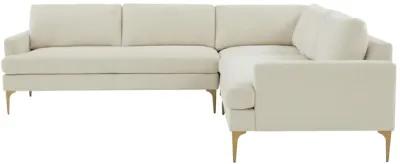 Serena Cream Velvet L-Sectional