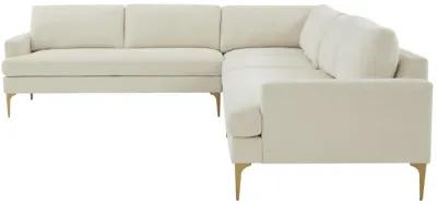 Serena Cream Velvet Large L-Sectional